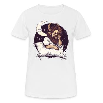 Archange endormi avec des cornes et la lune - T-shirt respirant Femme - blanc - Devant - AI Model Female 172 dark (172cm)