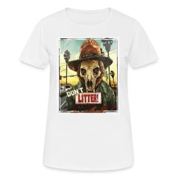 Hirsch Totenkopf Ranger, Kein Müll wegwerfen - Frauen T-Shirt atmungsaktiv - Weiß - Vorne - AI Model Female 172 dark (172cm)