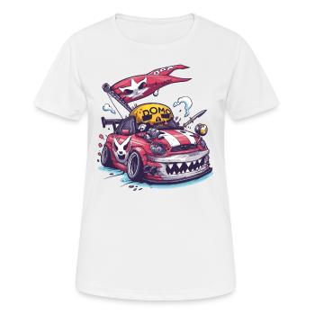 Dessin animé robuste JDM Pirate Street Racer - T-shirt respirant Femme - blanc - Devant - AI Model Female 172 dark (172cm)