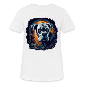 Large dog in the house - Women's Breathable T-Shirt - white - Front - AI Model Female 172 dark (172cm)