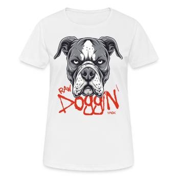 Unvorbereitet allein etwas riskieren, unverfälscht - Frauen T-Shirt atmungsaktiv - Weiß - Vorne - AI Model Female 172 dark (172cm)