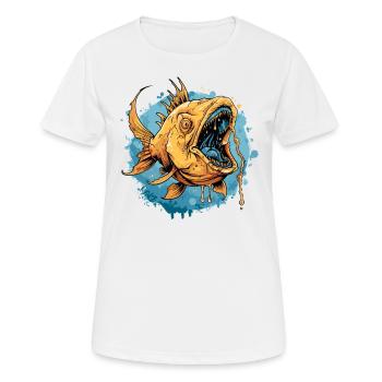 Ein furchtbarer Tiefsee Fisch aus dem Horror Meer - Frauen T-Shirt atmungsaktiv - Weiß - Vorne - AI Model Female 172 dark (172cm)