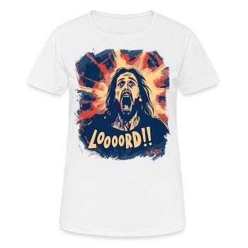 Jesus calls on the Lord, O Lord God! - Women's Breathable T-Shirt - white - Front - AI Model Female 172 dark (172cm)