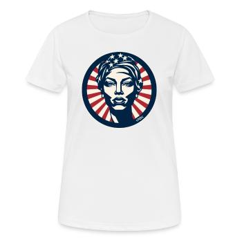 Afro-Amerikanischer Patriotismus - Frauen T-Shirt atmungsaktiv - Weiß - Vorne - AI Model Female 172 dark (172cm)