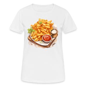 Delicious fries - Women's Breathable T-Shirt - white - Front - AI Model Female 172 dark (172cm)