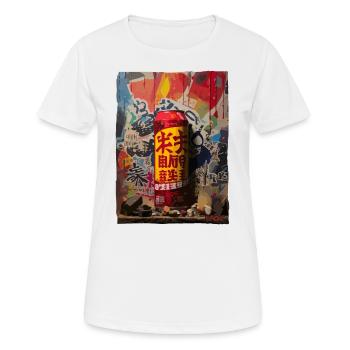 Japanische Straßenkunst: Soda-Dose - Frauen T-Shirt atmungsaktiv - Weiß - Vorne - AI Model Female 172 dark (172cm)