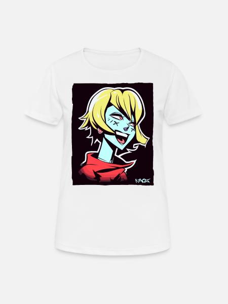 Cooles und glückliches Anime-Mädchen - Frauen T-Shirt atmungsaktiv - Weiß