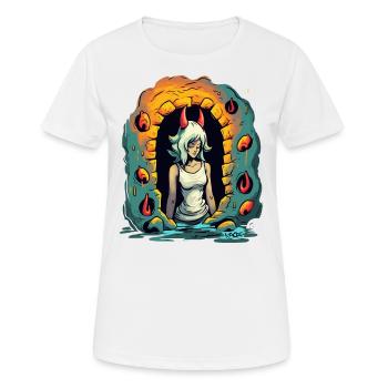 Teufelin-Kerker-Mädchen - Frauen T-Shirt atmungsaktiv - Weiß - Vorne - AI Model Female 172 dark (172cm)