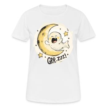 Niedlicher verschlafener Geist: Mond und Sterne - Frauen T-Shirt atmungsaktiv - Weiß - Vorne - AI Model Female 172 dark (172cm)