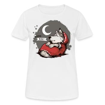 Sleeping Big Bad Wolf: Grandma Moon and Stars - Women's Breathable T-Shirt - white - Front - AI Model Female 172 dark (172cm)