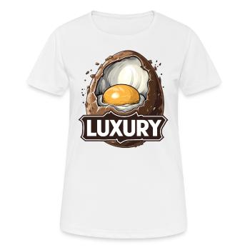 Creme-Schokoladen-Ei ist purer Luxus - Frauen T-Shirt atmungsaktiv - Weiß - Vorne - AI Model Female 172 dark (172cm)