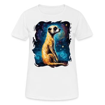 The sky is starry and a meerkat - Women's Breathable T-Shirt - white - Front - AI Model Female 172 dark (172cm)