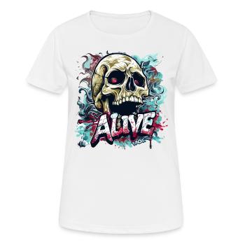 Ce crâne est vivant - T-shirt respirant Femme - blanc - Devant - AI Model Female 172 dark (172cm)