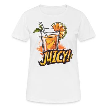 Saft ist saftig - Frauen T-Shirt atmungsaktiv - Weiß - Vorne - AI Model Female 172 dark (172cm)
