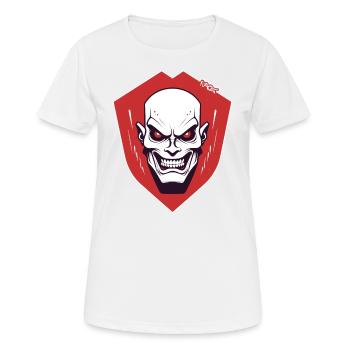 En colère, heureux, psychopathe : Rire d’un monstre - T-shirt respirant Femme - blanc - Devant - AI Model Female 172 dark (172cm)