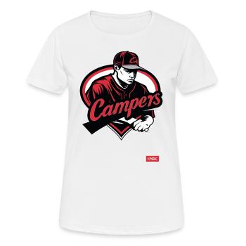 Parodie-Team von Baseball-Campern - Frauen T-Shirt atmungsaktiv - Weiß - Vorne - AI Model Female 172 dark (172cm)