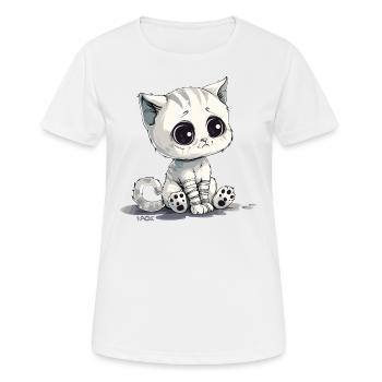 Cute little sad kitten - Women's Breathable T-Shirt - white - Front - AI Model Female 172 dark (172cm)