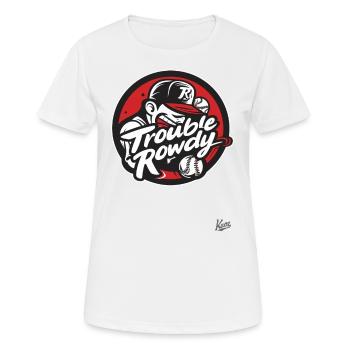 Lustige Sport-Parodie: Baseball-Team Trouble Rowdy - Frauen T-Shirt atmungsaktiv - Weiß - Vorne - AI Model Female 172 dark (172cm)