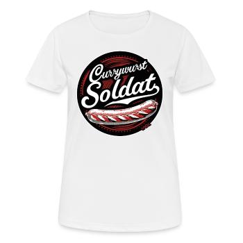 Le drôle de soldat Currywurst - T-shirt respirant Femme - blanc - Devant - AI Model Female 172 dark (172cm)