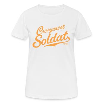 Currywurst-Soldat - Frauen T-Shirt atmungsaktiv - Weiß - Vorne - AI Model Female 172 dark (172cm)