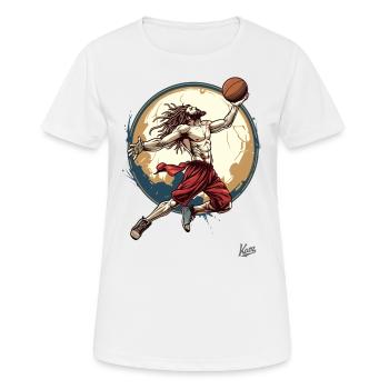 Messiah Christ, the Savior: Basketball Jesus - Women's Breathable T-Shirt - white - Front - AI Model Female 172 dark (172cm)