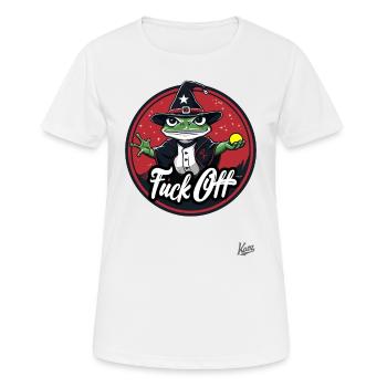 Frog Magician et un magicien : Piss Off - T-shirt respirant Femme - blanc - Devant - AI Model Female 172 dark (172cm)
