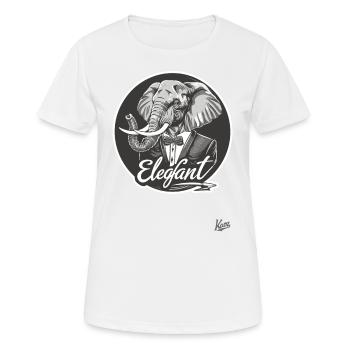 The Eleg Elephant: The Elegant Elephant - Women's Breathable T-Shirt - white - Front - AI Model Female 172 dark (172cm)