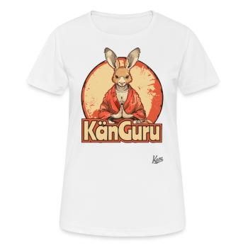 Kän Guru : Le gourou kangourou, méditation et yoga - T-shirt respirant Femme - blanc - Devant - AI Model Female 172 dark (172cm)