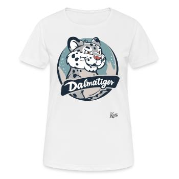 Le Dalmatien : Le Tigre Dalmatien - T-shirt respirant Femme - blanc - Devant - AI Model Female 172 dark (172cm)