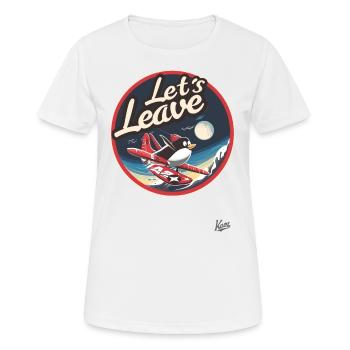 Flying funny penguin in the snow, get away from here - Women's Breathable T-Shirt - white - Front - AI Model Female 172 dark (172cm)