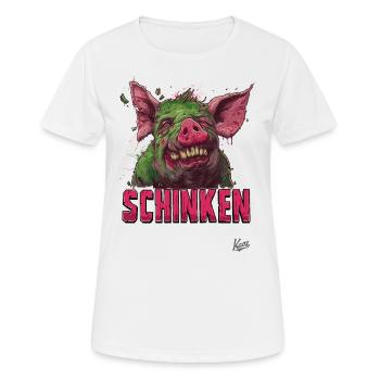 Jambon Zombie Cochon - T-shirt respirant Femme - blanc - Devant - AI Model Female 172 dark (172cm)