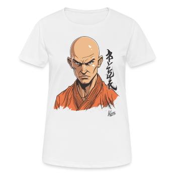 Faux moine Shaolin : Parodie d’arts martiaux - T-shirt respirant Femme - blanc - Devant - AI Model Female 172 dark (172cm)