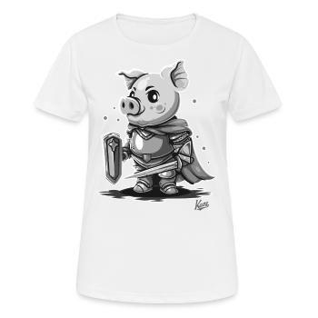 Ruhm eines Ritter Schwein - Frauen T-Shirt atmungsaktiv - Weiß - Vorne - AI Model Female 172 dark (172cm)