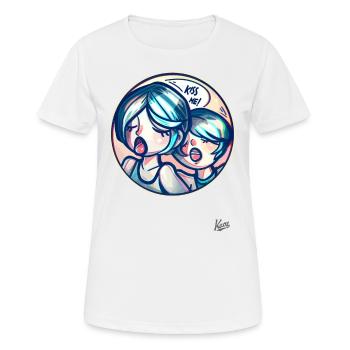 Küss mich, Schatz, ich will dich! - Frauen T-Shirt atmungsaktiv - Weiß - Vorne - AI Model Female 172 dark (172cm)