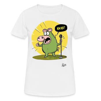 Lustiges Schwein: Comedy und Kacke - Frauen T-Shirt atmungsaktiv - Weiß - Vorne - AI Model Female 172 dark (172cm)