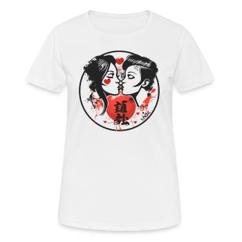 Liebe der Herzen und Liebende - Frauen T-Shirt atmungsaktiv - Weiß - Vorne - AI Model Female 172 dark (172cm)