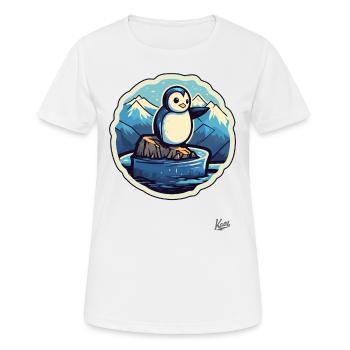 Mignon petit pingouin sur une banquise - T-shirt respirant Femme - blanc - Devant - AI Model Female 172 dark (172cm)