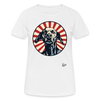 Der Patriotische Jagdhund: Auf der Spur - Frauen T-Shirt atmungsaktiv - Weiß - Vorne - AI Model Female 172 dark (172cm)