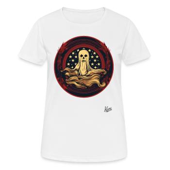 Patriotisches Gespenst - Frauen T-Shirt atmungsaktiv - Weiß - Vorne - AI Model Female 172 dark (172cm)