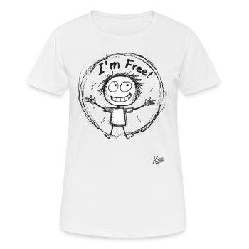 Figurine allumette : Je suis libre ! - T-shirt respirant Femme - blanc - Devant - AI Model Female 172 dark (172cm)