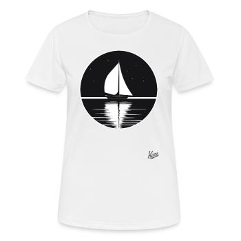 Le voilier : aventure en haute mer - T-shirt respirant Femme - blanc - Devant - AI Model Female 172 dark (172cm)