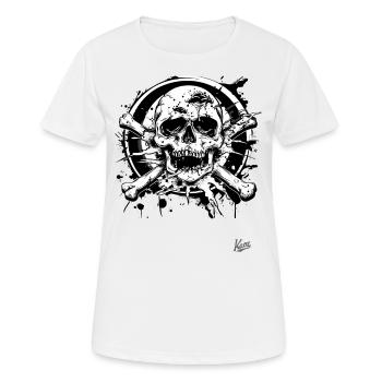 Noyau de déchets : Crânes et os - T-shirt respirant Femme - blanc - Devant - AI Model Female 172 dark (172cm)
