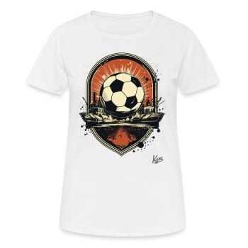 Un emblème pour le football - T-shirt respirant Femme - blanc - Devant - AI Model Female 172 dark (172cm)