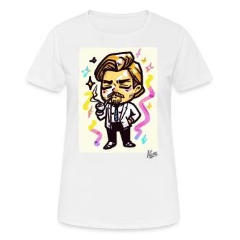 Little Leonardo : Gentleman with a Pipe - T-shirt respirant Femme - blanc - Devant - AI Model Female 172 dark (172cm)