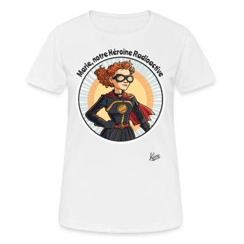 Marie, notre héroïne radioactive - T-shirt respirant Femme - blanc - Devant - AI Model Female 172 dark (172cm)