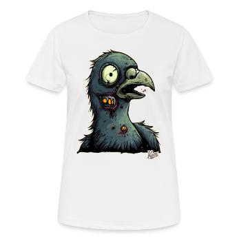 Eine erschrockene Zombie-Taube - Frauen T-Shirt atmungsaktiv - Weiß - Vorne - AI Model Female 172 dark (172cm)