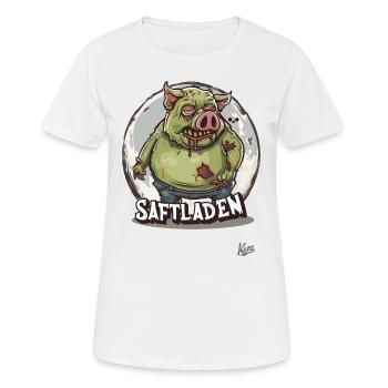 Le cochon zombie dans le magasin de jus - T-shirt respirant Femme - blanc - Devant - AI Model Female 172 dark (172cm)