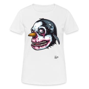 Pinguin Mutanten Zombie Schädel Totenkopf - Frauen T-Shirt atmungsaktiv - Weiß - Vorne - AI Model Female 172 dark (172cm)