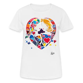 Liebende und Herzen: Herzenssache und Liebe - Frauen T-Shirt atmungsaktiv - Weiß - Vorne - AI Model Female 172 dark (172cm)