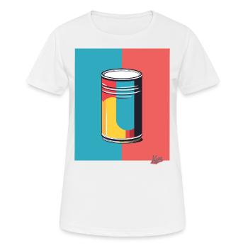 Pop Art und eine bunte Dose - Frauen T-Shirt atmungsaktiv - Weiß - Vorne - AI Model Female 172 dark (172cm)
